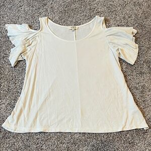 Umgee Cream Cold Shoulder Blouse